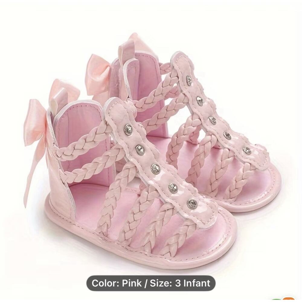 Cute Little Girls, Sandals, In Pink Size 3 Infant
